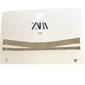 Zara two Rhinestone Choker Set Necklaces
